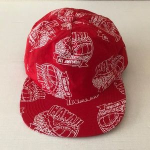 Aaron Kai For Official All Over Hawaii All Natural Print Hat Red Snapback
